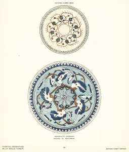 Bursa: Ceramic rosette tiles decorated with foliage made