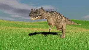 Ceratosaurus: Ceratosaurus hunting in prehistoric grasslands