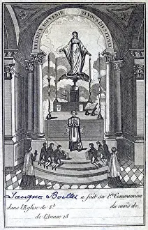 Communion: Certificate of a First Communion. 19th century