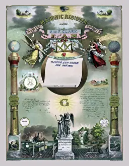 Freemasons: Certificate for membership in a masonic order
