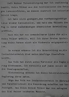 Nachfolger: Certificate of resignation of Emperor