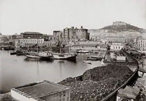 Martino: Certosa di San Martino and harbour, Naples, Italy, c1870's