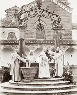 Carthusian: Certosa Monastery, Florence, Carthusian monks at well