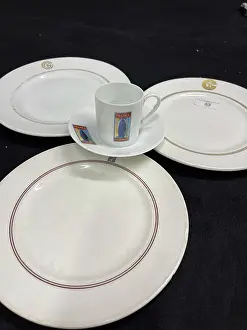 Limoges: CGT Limoges First Class dinner plates, cup and saucer