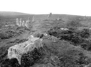 Chagford: Chagford, a Moorland Path by a Stone Circle 1924