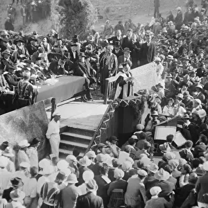 Zionist: Chaim Weizmann speaking at the opening of Hebrew