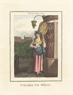 Catchphrase: Chair-mender bundle of rushes in Soho Square, London, 1805