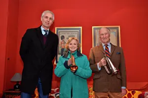 Buglers: Chairman of the Ypres Last Post Committee with bugles