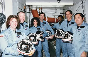 Christa: Challenger Crew in training before their ?