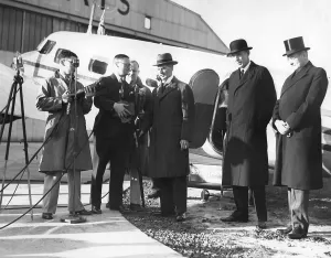 Lindley: Chamberlain and Halifax, Heston Aerodrome, September 1938