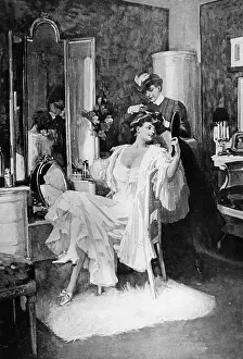 Attendants: Chambermaid helping her mistress to get dressed