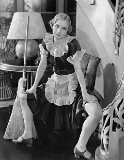Overworked: Chambermaid taking a break