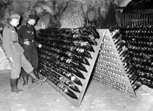 Output: Champagne cellar in Reims, 1940