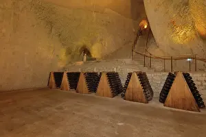 Ageing: Champagne cellars, Maison Ruinart, Reims, Marne, France