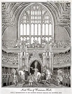 Gauntlet: Champion entering Westminster Hall, coronation 1821
