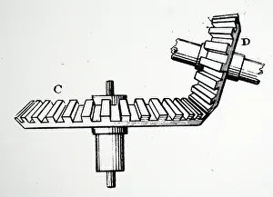 1836: Changing direction of motion by toothed wheels