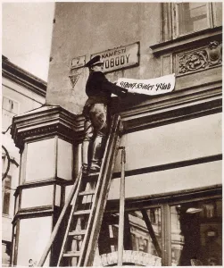 Germanys: Changing the name of a street in occupied Czech 1939