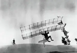 Chanute: Chanute Type Biplane Glider Hang-Glider of 1898 Flying