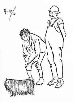 Quandary: Two chaps unsure which end of a hairy dog is which !