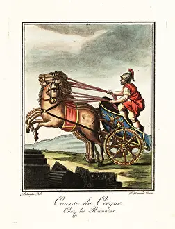 L. Labrousse: Charioteer racing at the circus, ancient Rome