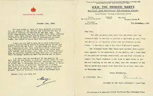 Fundraising: Charity letters, Buckingham Palace, London, WW1