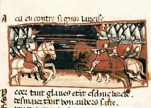 Chanson: Charlemagne guides his knights against the enemy