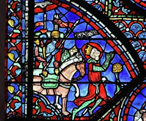Pamplona: Charlemagne stained glass window, Chartres cathedral, France