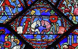 Charlemagne stained glass window, Chartres cathedral, France