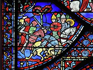 Infidel: Charlemagne stained glass window, Chartres cathedral, France