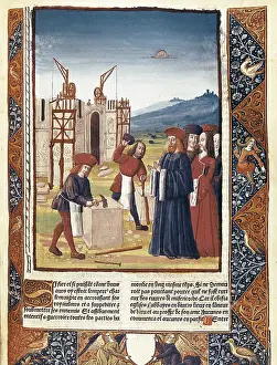 Bricklayers: Charlemagne visiting the construction works of