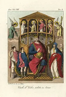 Reali: Charles the Bald, Carolingian Emperor, on his throne