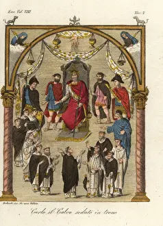 Roberti: Charles the Bald, Carolingian Emperor, on his throne