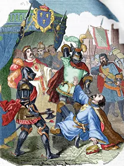 Bold: Charles the Bold (1433-1477). Assassination. Engraving by Au