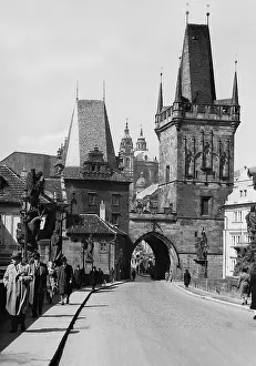Strana: The Charles Bridge in Prague, 1936