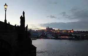 Strana: Charles Bridge and view to Prague Castle, Prague