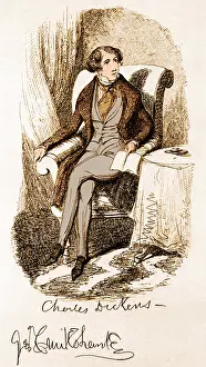 Cruikshank: Charles Dickens, English Author
