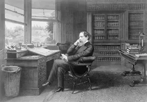 Higham: Charles Dickens in his study at Gadshill