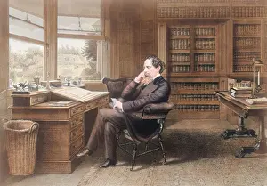 Mary Evans Library Of Congress (l&l): Charles Dickens in his study at Gadshill