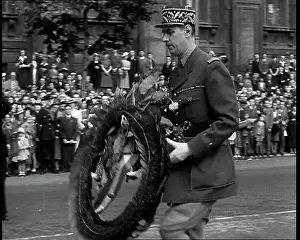 Charles de Gaulle Laying a Wreath