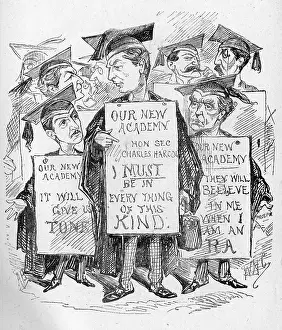 Boards: Charles Harcourt and others with placards