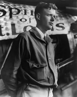 Charles Lindbergh, at Le Bourget Airport