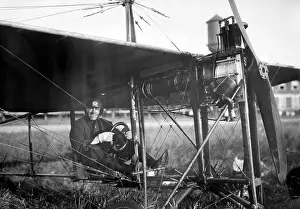 Steering: Charles Murphy seated in a monoplane