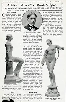 Charles Sargeant Jagger, British sculptor, with two figures