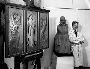 Capetown: Charles Wheeler PRA with sculpture and triptych