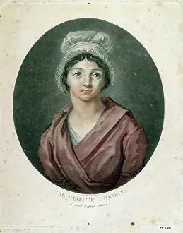 Assassin: Charlotte Corday. Engraving. Paris, Musee