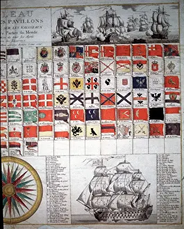 Faring: Chart of the flags of the sea-faring nations of the World