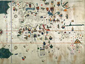 Parchment: Chart by Juan de la Cosa (1450-1510). Spain. Madrid. Mavy Mu
