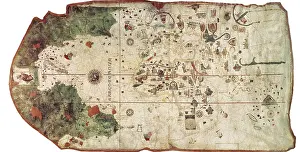 Cartographies: Chart by Juan de la Cosa (1500). SPAIN. Madrid