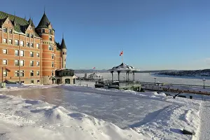 Gazebo: Chateau Frontenac and ice skating rink, Quebec