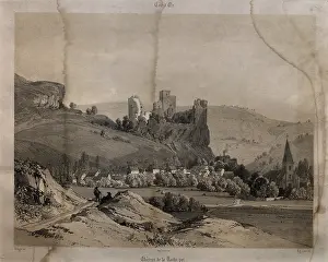 Germolles: Chateau de la Rochepot, engraving, Chateau de